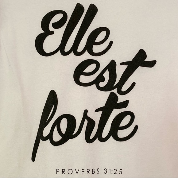 LIKE NEW WORN ONCE Elle Est Forte Proverbs 31 Shirt L - Picture 5 of 10